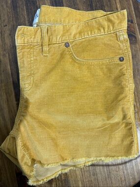 GAP Mustard Yellow Corduroy Cutoff Shorts